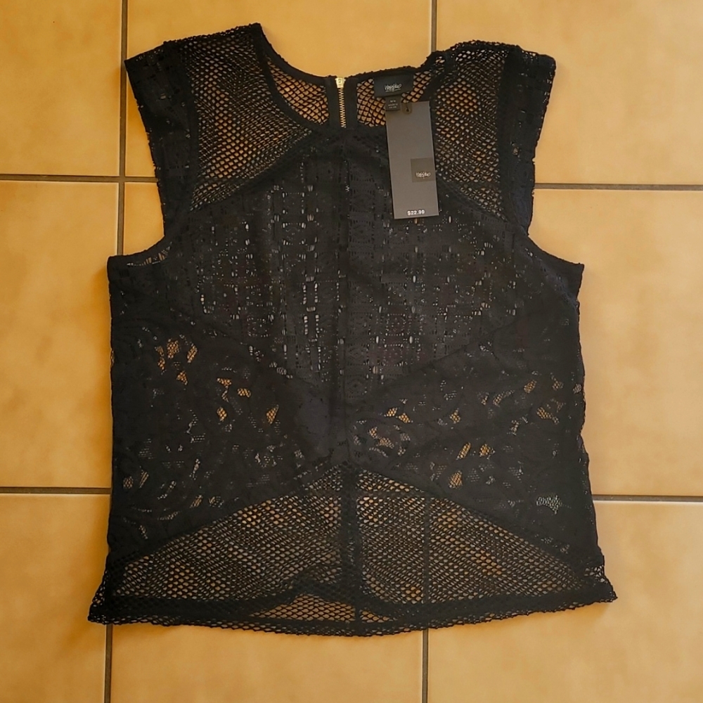 Black Mesh Top